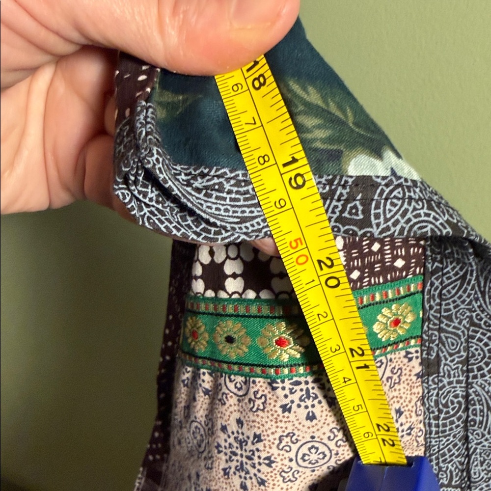Patchwork Floral Mini Skirt in Teal, Pink & Green - Picture 15 of 16